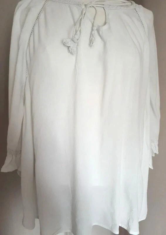 Blusa fluida blanca con lazos mujer 40 - L – photo 4